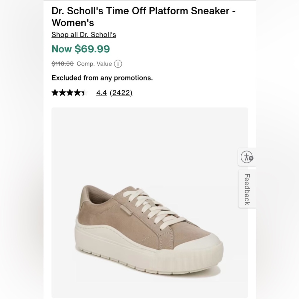 Dr. Scholl's Women's Platform Sneakers in Taupe and Off-White
